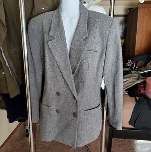 Adolfo Esprit 100% wool grey classic blazer